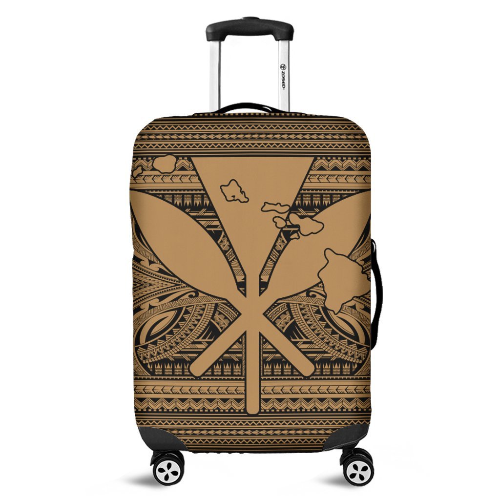 Hawaiian Kanaka Polynesian Tribal Luggage Covers Reggae Color Gold AH Black - Polynesian Pride