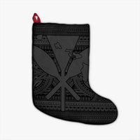 Hawaiian Kanaka Polynesian Tribal Christmas Stocking Reggae Color Gray AH Christmas Stocking 26 X 42 cm Black - Polynesian Pride