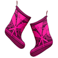 Hawaiian Kanaka Polynesian Tribal Christmas Stocking Reggae Color Pink AH - Polynesian Pride