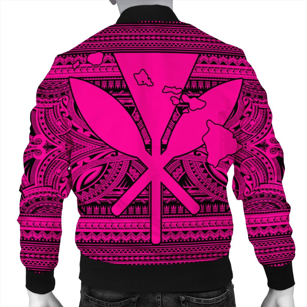 Hawaiian Kanaka Polynesian Tribal Bomber Jacket Reggae Color Pink AH - Polynesian Pride