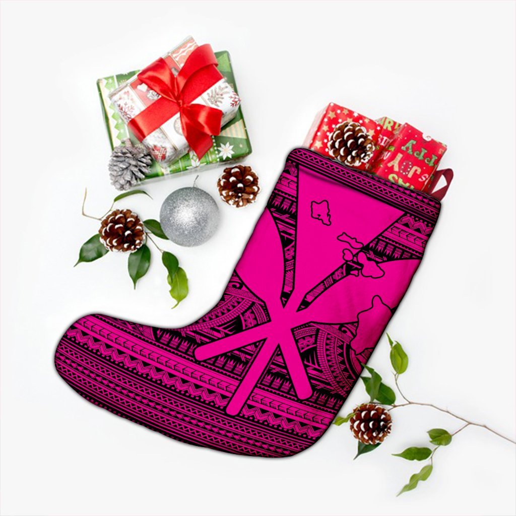 Hawaiian Kanaka Polynesian Tribal Christmas Stocking Reggae Color Pink AH - Polynesian Pride