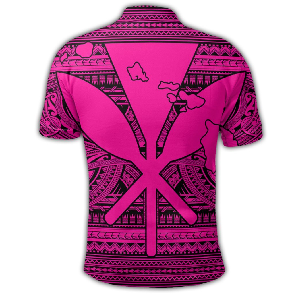 Hawaiian Kanaka Polynesian Tribal Polo Shirt Reggae Color Pink - Polynesian Pride