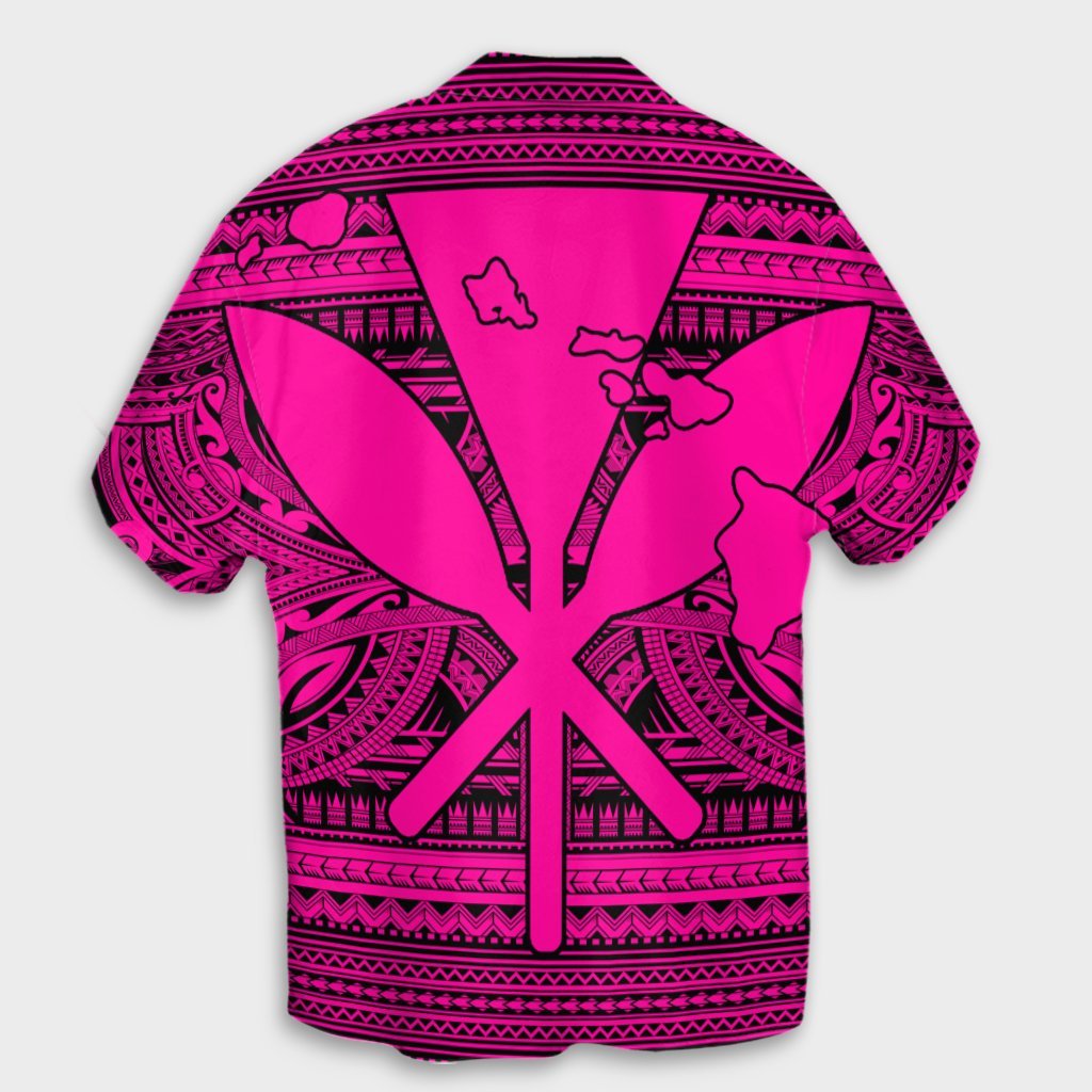 Hawaiian Kanaka Polynesian Tribal Hawaiian Shirt Reggae Color Pink AH - Polynesian Pride