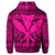 Hawaiian Kanaka Polynesian Tribal Zip Hoodie Reggae Color Pink - Polynesian Pride