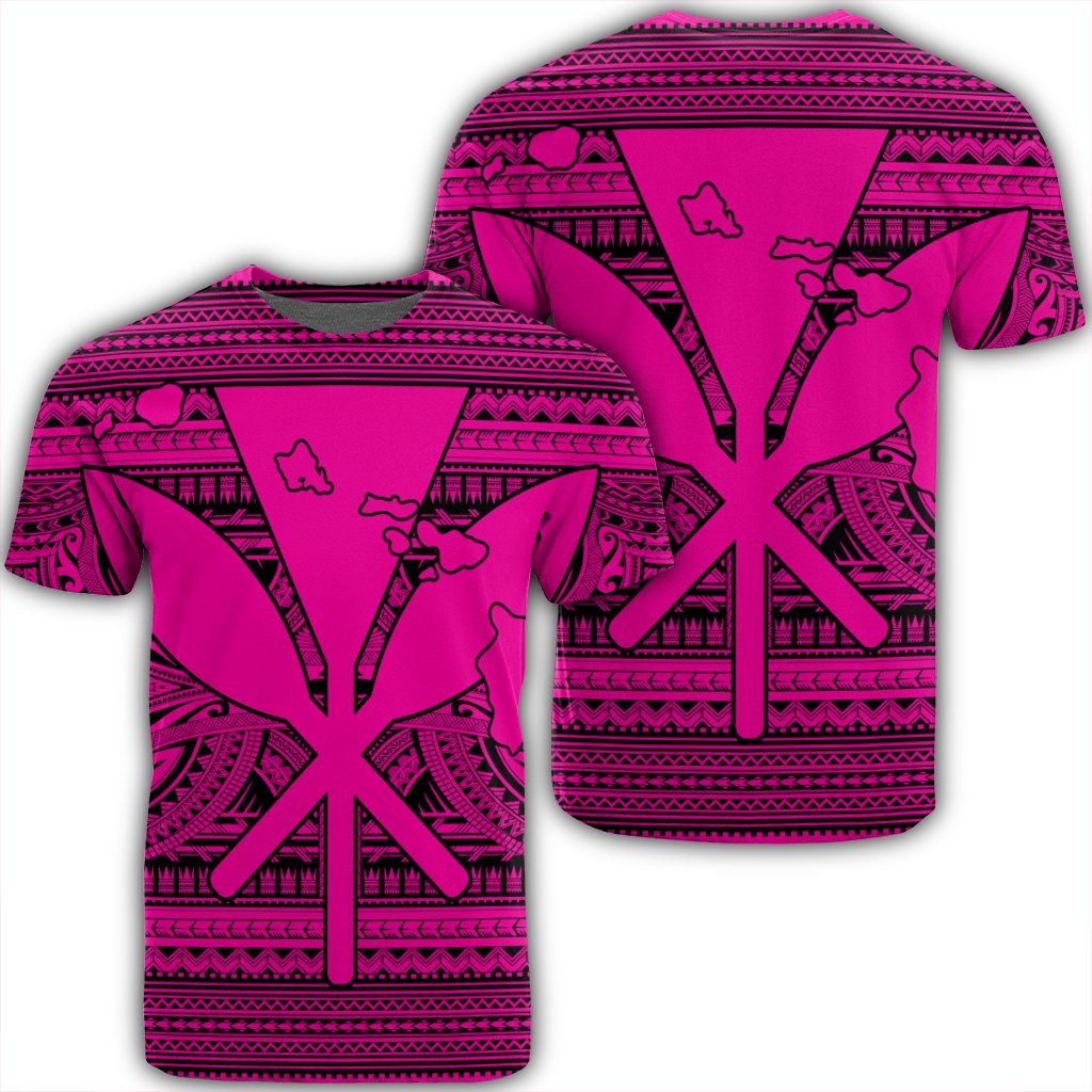 Hawaiian Kanaka Polynesian Tribal T Shirt Reggae Color Pink Unisex Black - Polynesian Pride