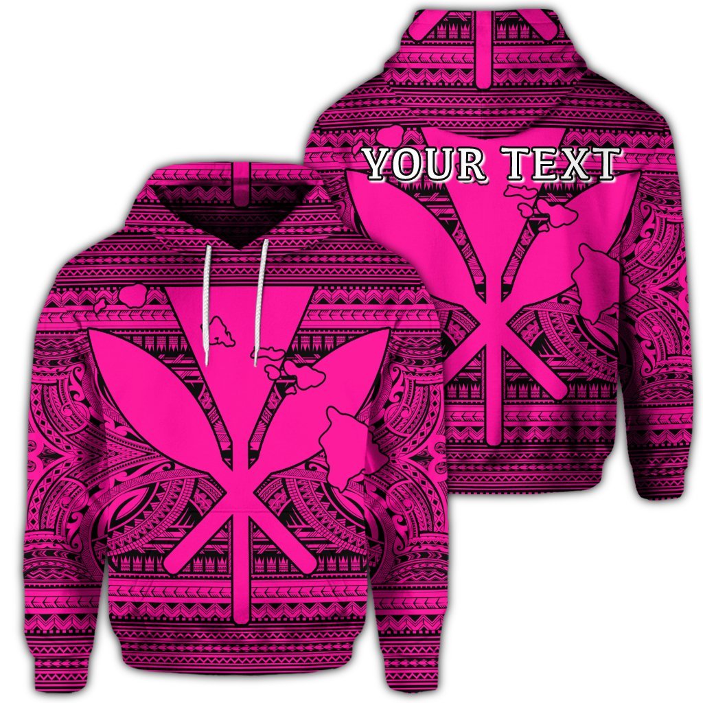 Custom Hawaiian Kanaka Polynesian Hoodie Tribal Reggae Color Pink Unisex Art - Polynesian Pride