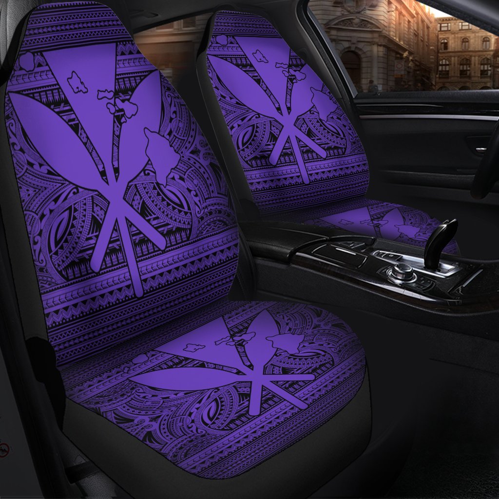 Hawaiian Kanaka Polynesian Tribal Car Seat Covers Reggae Color Purple AH - Polynesian Pride