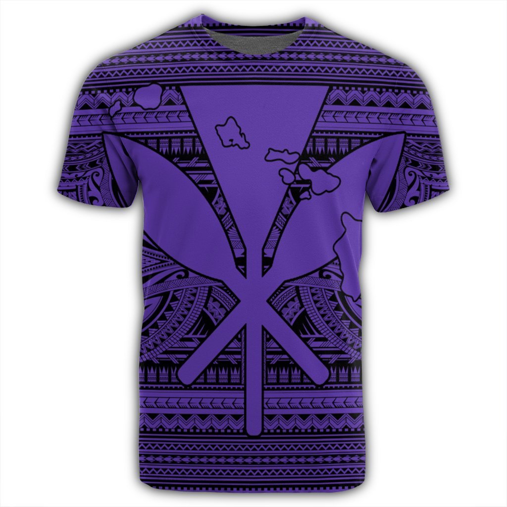 Hawaiian Kanaka Polynesian Tribal T Shirt Reggae Color Purple - Polynesian Pride