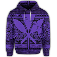 Hawaiian Kanaka Polynesian Hoodie Tribal Reggae Color Purple - Polynesian Pride