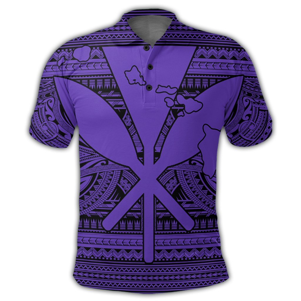 Hawaiian Kanaka Polynesian Tribal Polo Shirt Reggae Color Purple - Polynesian Pride