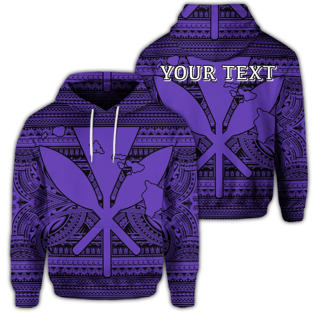 Custom Hawaiian Kanaka Polynesian Hoodie Tribal Reggae Color Purple Unisex Art - Polynesian Pride