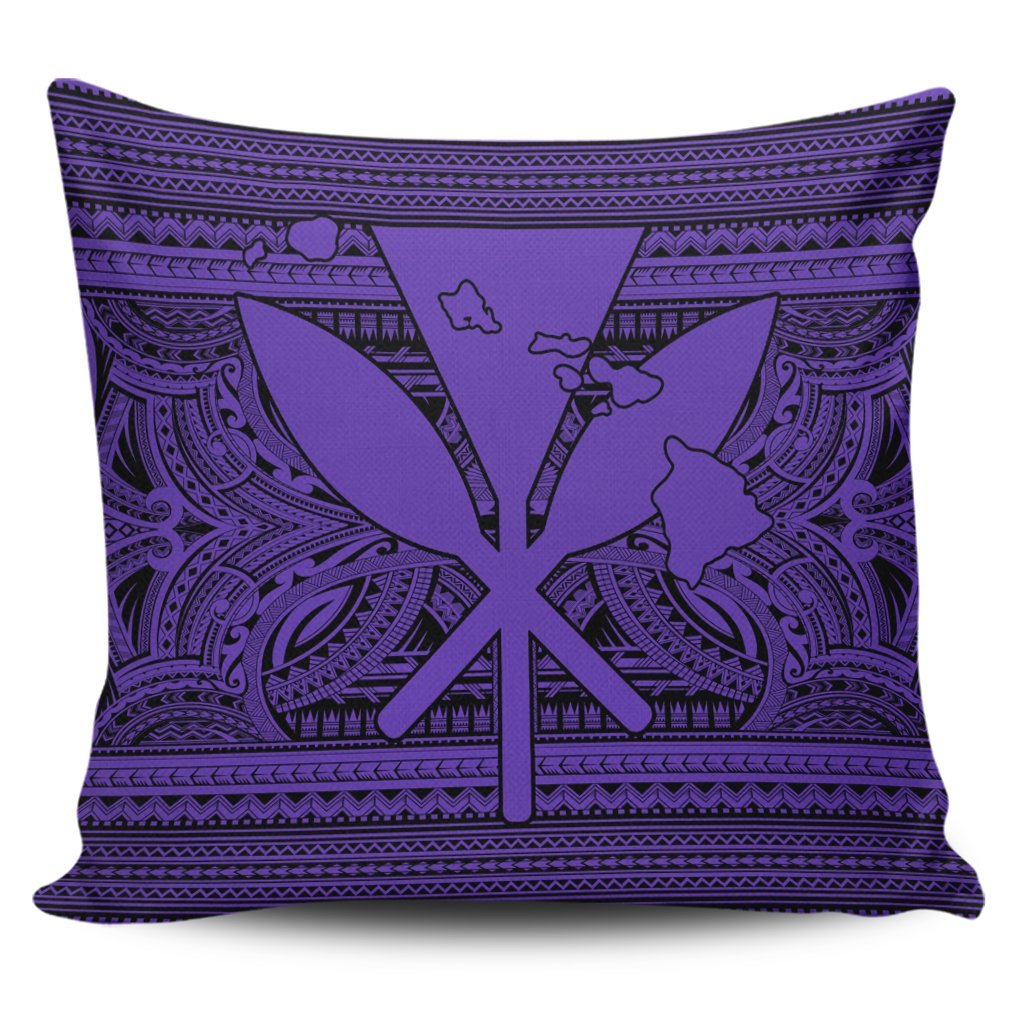 Hawaiian Kanaka Polynesian Tribal Pillow Covers Reggae Color Purple AH Pillow Covers Black - Polynesian Pride