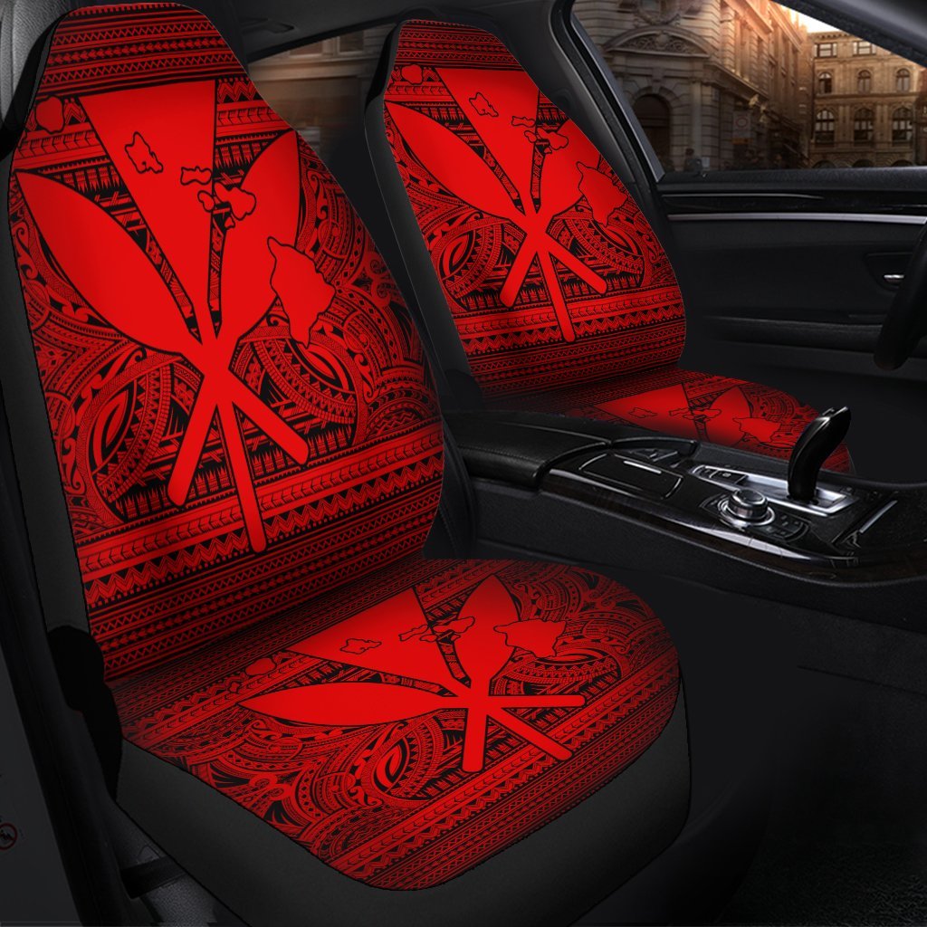 Hawaiian Kanaka Polynesian Tribal Car Seat Covers Reggae Color Red AH - Polynesian Pride