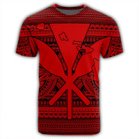 Hawaiian Kanaka Polynesian Tribal T Shirt Reggae Color Red - Polynesian Pride