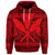 Custom Hawaiian Kanaka Polynesian Hoodie Tribal Reggae Color Red - Polynesian Pride