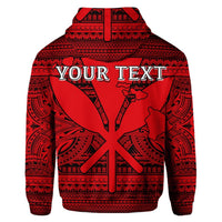 Custom Hawaiian Kanaka Polynesian Hoodie Tribal Reggae Color Red - Polynesian Pride