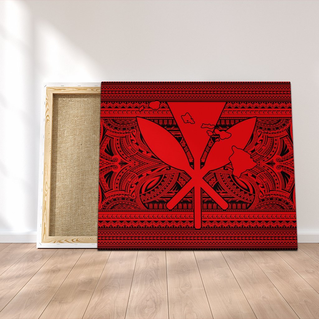 Hawaiian Kanaka Polynesian Tribal Canvas Reggae Color Red AH Canvas Poly-cotton - Polynesian Pride
