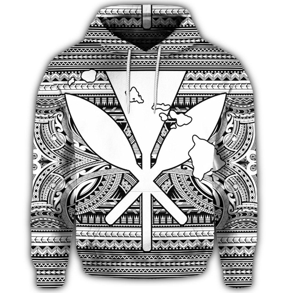 Hawaiian Kanaka Polynesian Hoodie Tribal Reggae Color White - Polynesian Pride