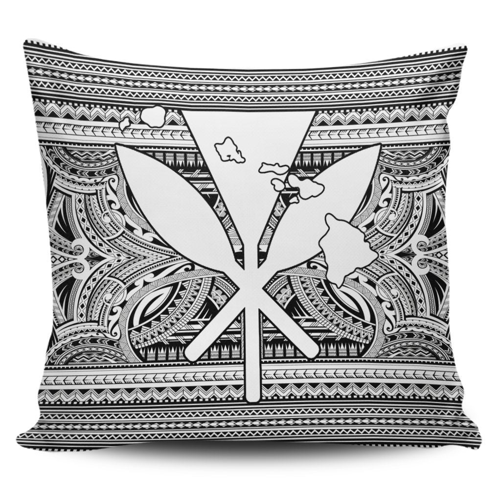 Hawaiian Kanaka Polynesian Tribal Pillow Covers Reggae Color White AH Pillow Covers Black - Polynesian Pride