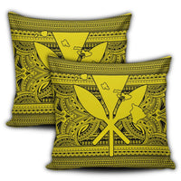 Hawaiian Kanaka Polynesian Tribal Pillow Covers Reggae Color Yellow AH - Polynesian Pride