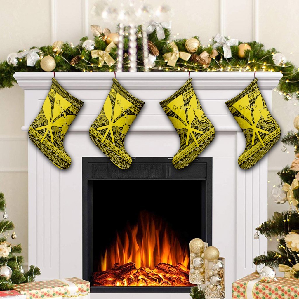 Hawaiian Kanaka Polynesian Tribal Christmas Stocking Reggae Color Yellow AH - Polynesian Pride