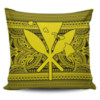 Hawaiian Kanaka Polynesian Tribal Pillow Covers Reggae Color Yellow AH Pillow Covers Black - Polynesian Pride