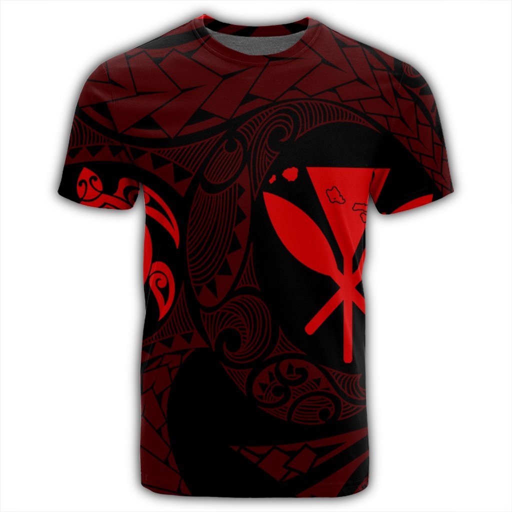 Hawaiian Kanaka Turtle Polynesian T Shirt Red - Polynesian Pride