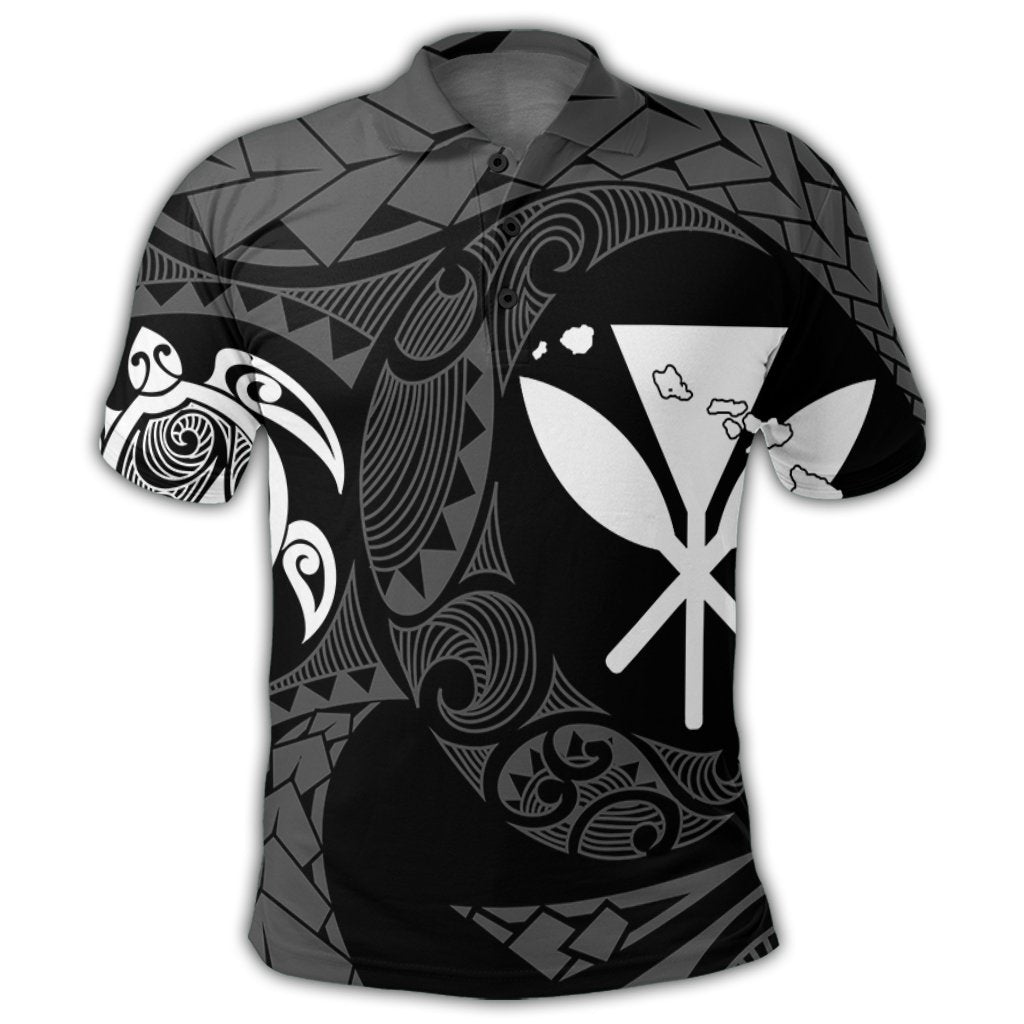Hawaiian Kanaka Turtle Polynesian Polo Shirt White - Polynesian Pride