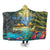 Hawaiian Living In Aboriginal Village Hooded Blanket - AH Hooded Blanket White - Polynesian Pride