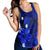 Hawaiian Map Big Turtle Hibiscus Plumeria Tribal Polynesian Racerback Tank - Blue - AH - Polynesian Pride
