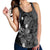 Hawaiian Map Big Turtle Hibiscus Plumeria Tribal Polynesian Racerback Tank - Gray - AH - Polynesian Pride