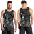 Hawaiian Map Big Turtle Hibiscus Plumeria Tribal Polynesian Tank Top - Gray - AH - Polynesian Pride