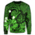 Hawaiian Map Big Turtle Hibiscus Plumeria Tribal Polynesian Sweatshirt - Green - AH - Polynesian Pride