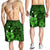 Hawaiian Map Big Turtle Hibiscus Plumeria Tribal Polynesian Men's Shorts - Green - AH - Polynesian Pride