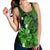 Hawaiian Map Big Turtle Hibiscus Plumeria Tribal Polynesian Racerback Tank - Green - AH - Polynesian Pride