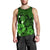 Hawaiian Map Big Turtle Hibiscus Plumeria Tribal Polynesian Tank Top - Green - AH Black - Polynesian Pride