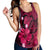 Hawaiian Map Big Turtle Hibiscus Plumeria Tribal Polynesian Racerback Tank - Pink - AH - Polynesian Pride