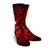 Hawaiian Map Big Turtle Hibiscus Plumeria Tribal Polynesian Crew Socks - Red - AH - Polynesian Pride