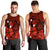 Hawaiian Map Big Turtle Hibiscus Plumeria Tribal Polynesian Tank Top - Red - AH - Polynesian Pride