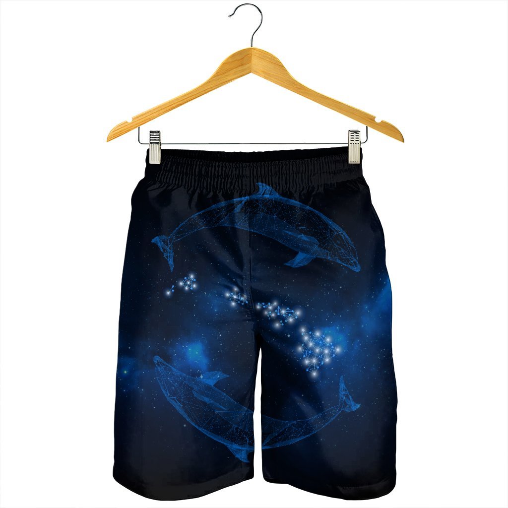 Hawaiian Map Galaxy Zodiac Dolphin Polynesian Men's Shorts - AH - Polynesian Pride