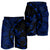 Hawaiian Map Gecko Tattoo Kakau Polynesian Men's Shorts Blue AH - Polynesian Pride