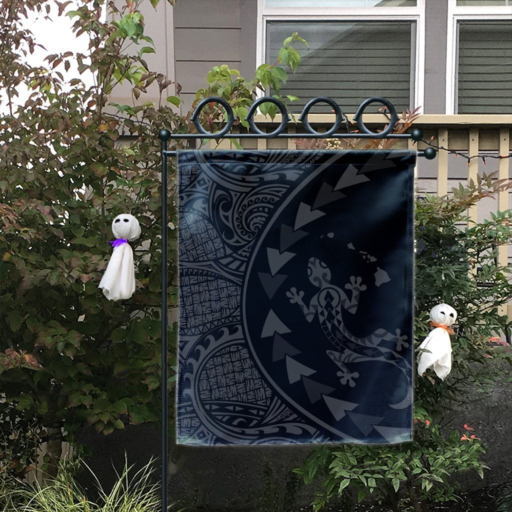 Hawaiian Map Gecko Tattoo Kakau Polynesian Flag Gray AH - Polynesian Pride