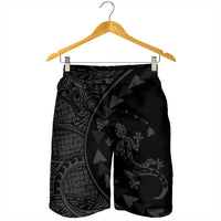 Hawaiian Map Gecko Tattoo Kakau Polynesian Men's Shorts Gray AH - Polynesian Pride