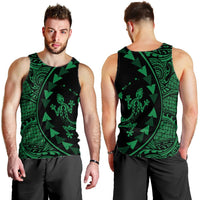 Hawaiian Map Gecko Tattoo Kakau Polynesian Tank Top Green AH - Polynesian Pride