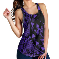 Hawaiian Map Gecko Tattoo Kakau Polynesian Racerback Tank Purple AH - Polynesian Pride