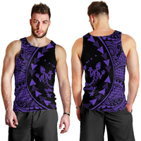 Hawaiian Map Gecko Tattoo Kakau Polynesian Tank Top Purple AH - Polynesian Pride