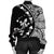 Hawaiian Map Gecko Tattoo Kakau Polynesian Bomber Jacket White AH - Polynesian Pride