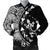 Hawaiian Map Gecko Tattoo Kakau Polynesian Bomber Jacket White AH Black Unisex - Polynesian Pride