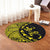 Hawaiian Map Gecko Tattoo Kakau Polynesian Round Carpet Yellow AH - Polynesian Pride