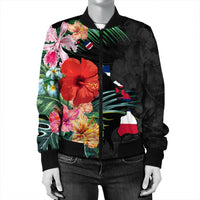 Hawaiian Map Hawaii Flag Hibiscus Polynesian Bomber Jacket AH - Polynesian Pride